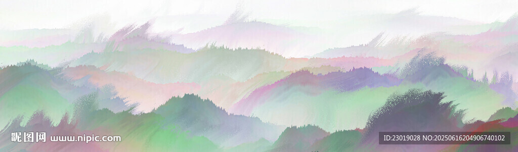 梦幻多彩山水风景图