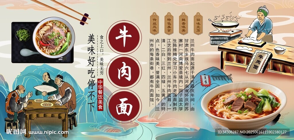 牛肉面背景墙