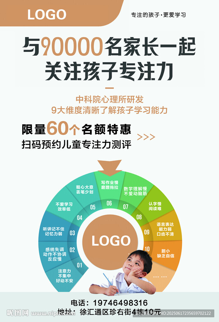 智力开发 思维培训 培训班展板
