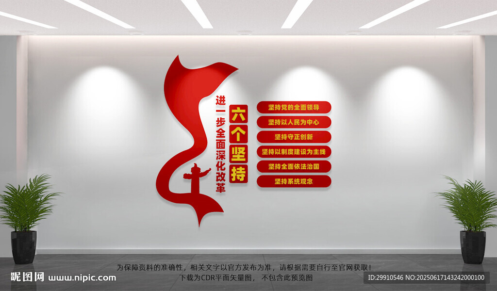 六个坚持党建文化墙