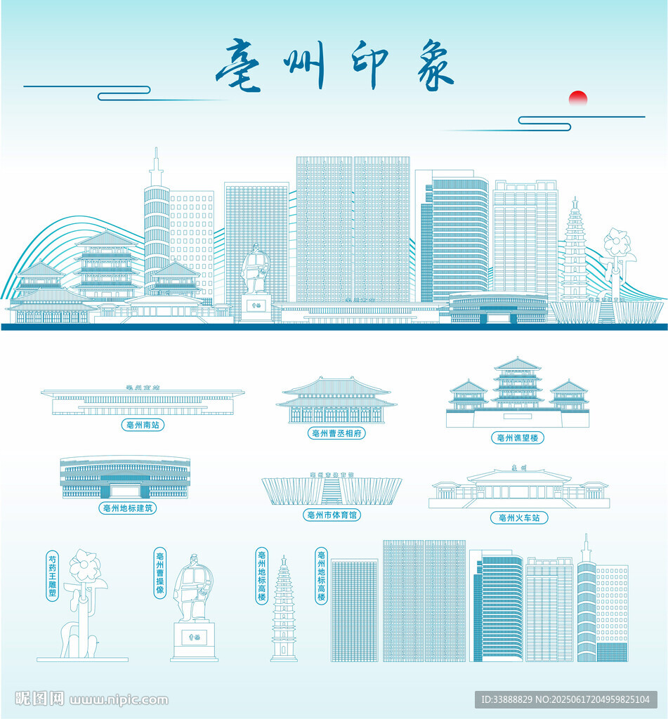 亳州地标建筑剪影
