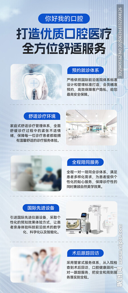 口腔医院服务流程海报