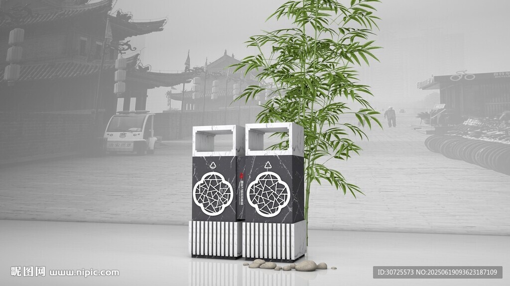 现代绿植场景 标识导视