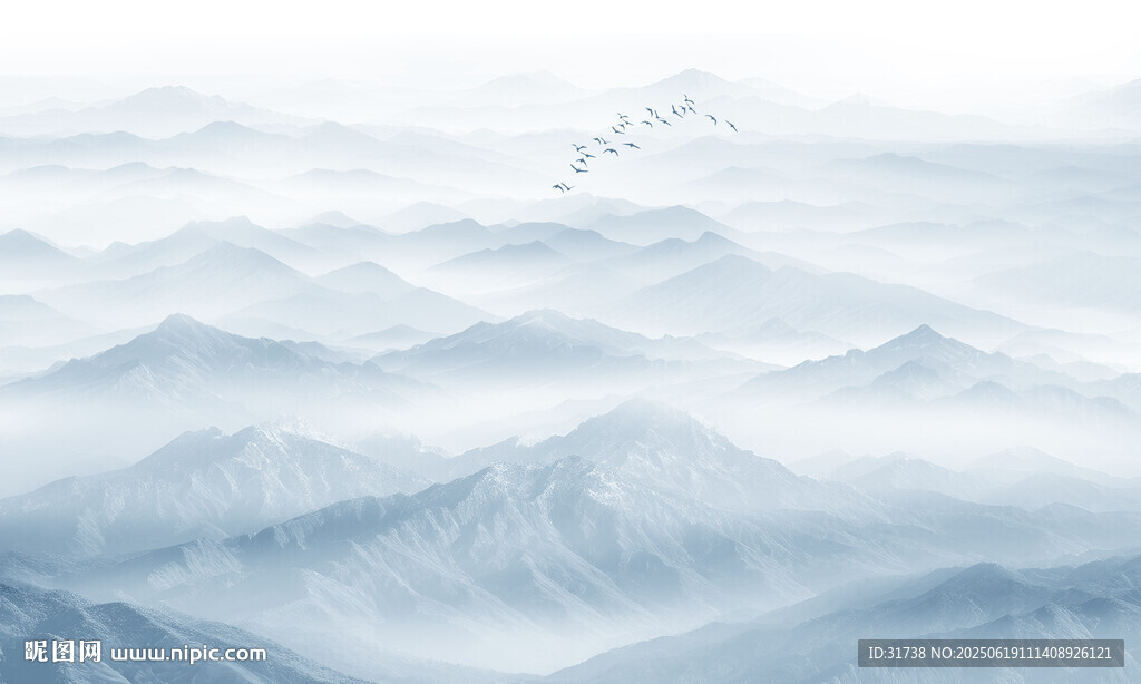 远山近水水墨风景