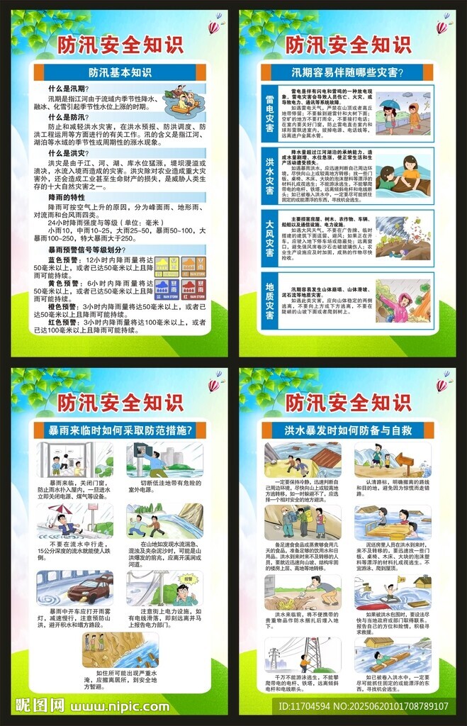 防汛减灾知识展板