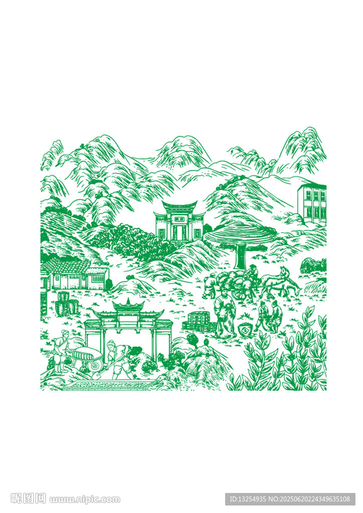 酿酒图 白酒插画
