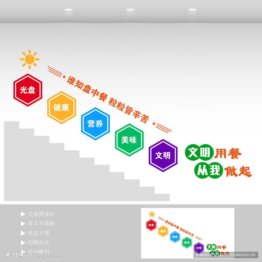 食堂楼梯文化墙