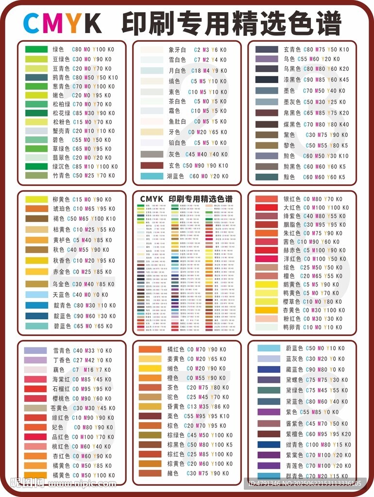CMYK印刷色卡 