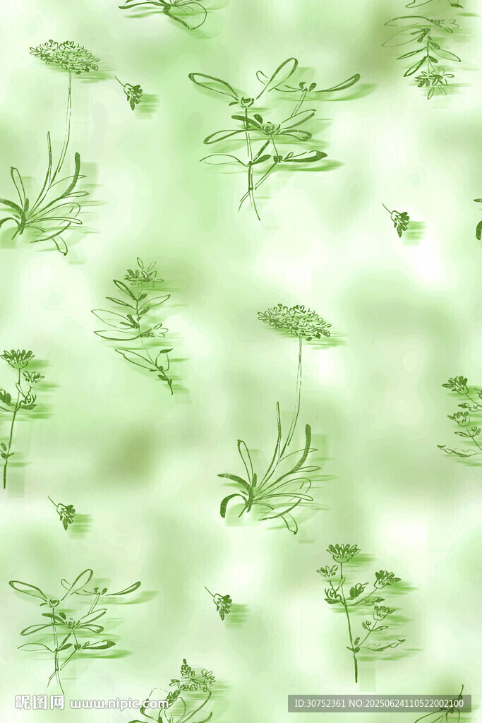 清新绿植背景纹理图案