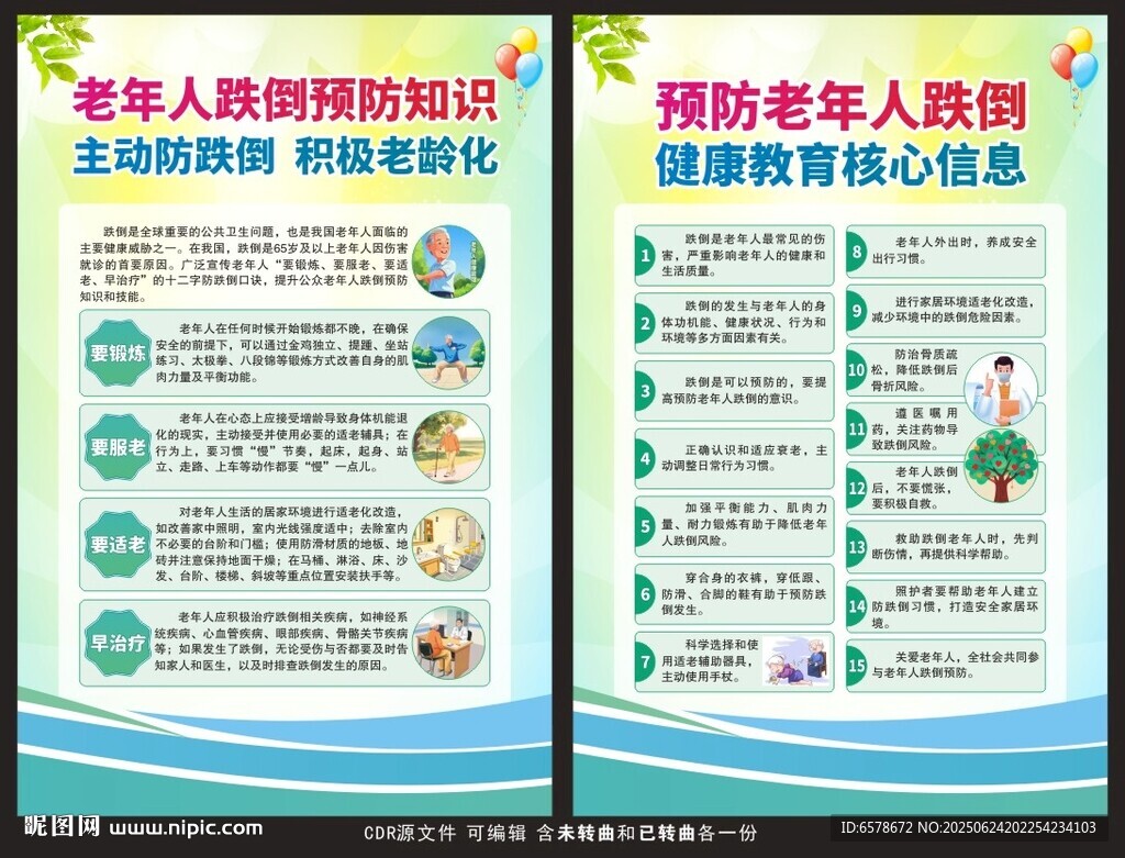 预防老年人跌倒海报