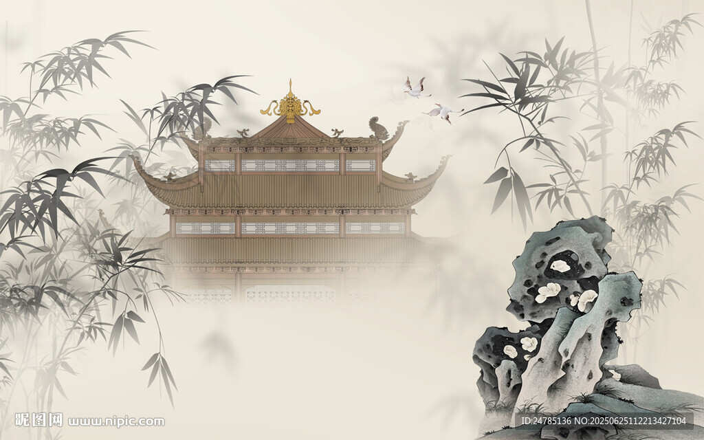 水墨竹林