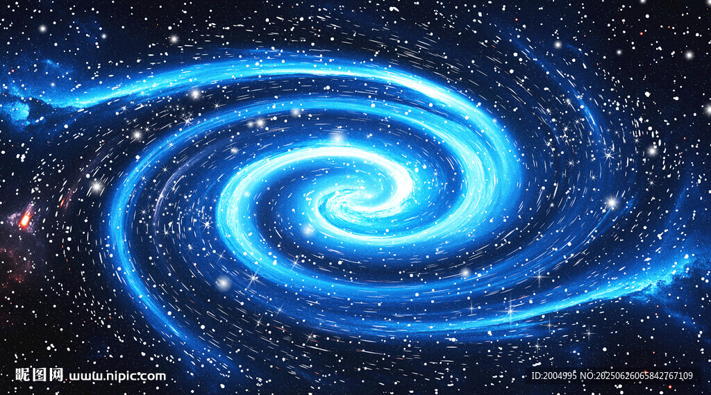 蓝色旋涡星系星空