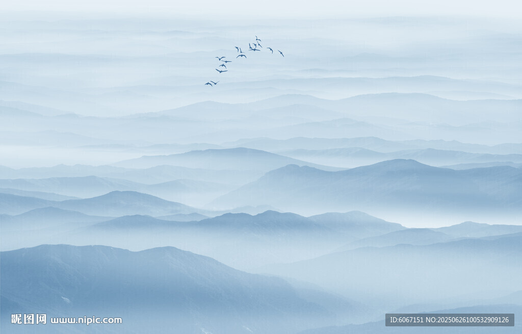 远山近水水墨风景
