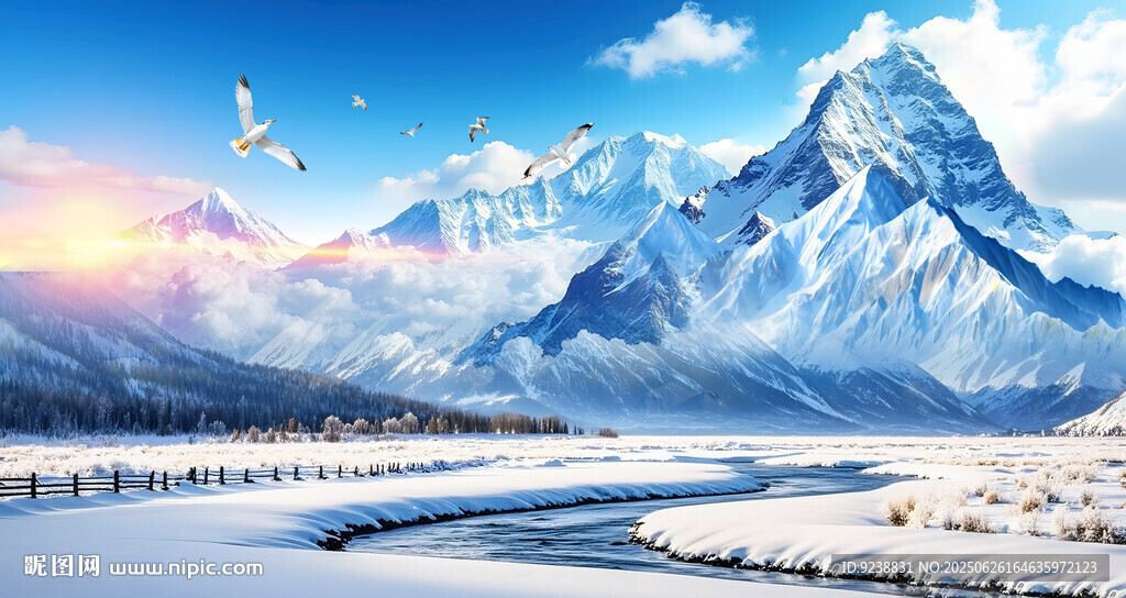 雪山河流