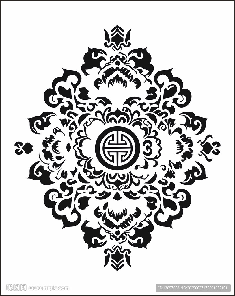 复古对称花纹图案设计