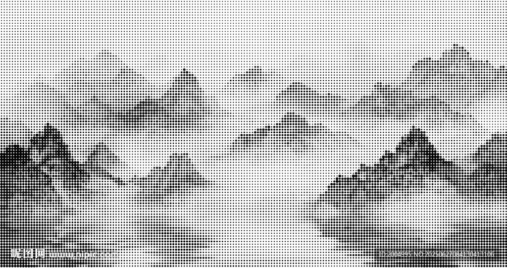 水墨山水镂空意境图