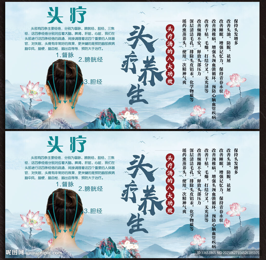 头疗养生展板