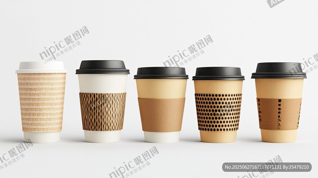 多款纸质咖啡杯展示