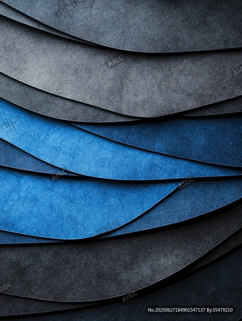 蓝黑渐变波浪纹理背景