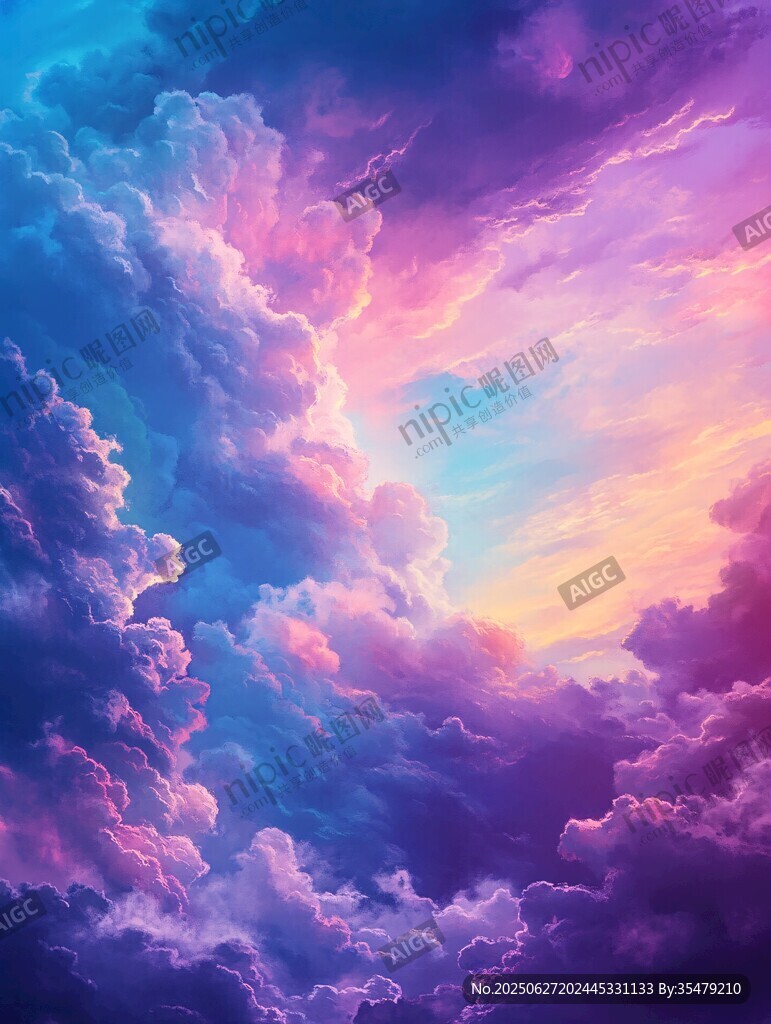 梦幻绚丽的多彩云海奇观