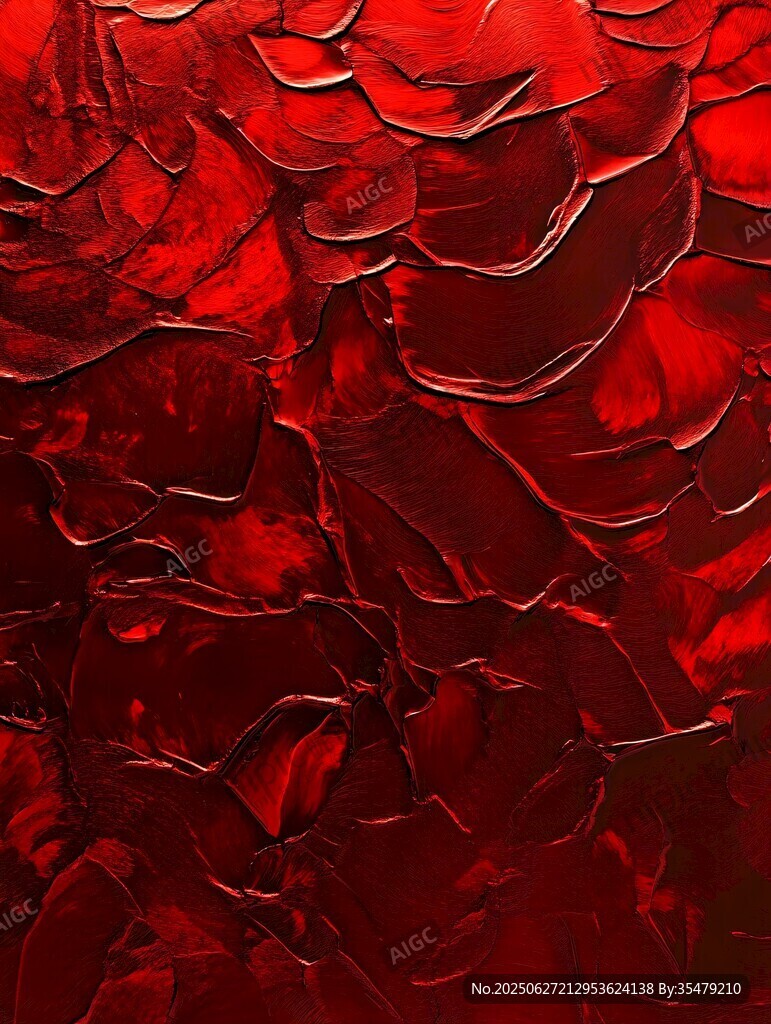 红色立体纹理油画背景