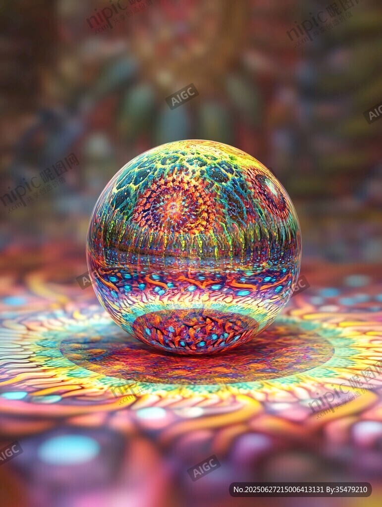 奇幻炫彩水晶球艺术之美