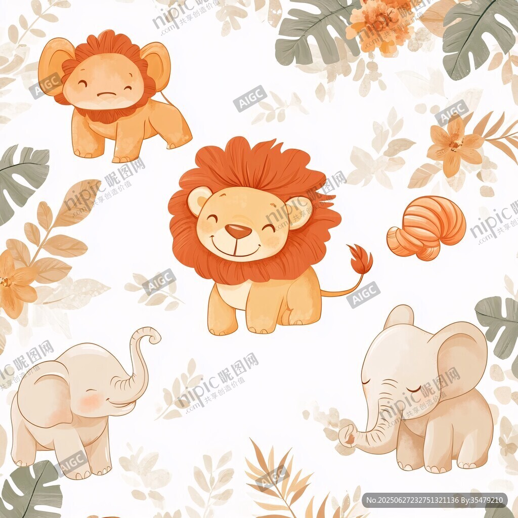 可爱动物与植物的温馨画面