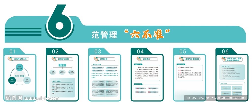 规范管理六不准
