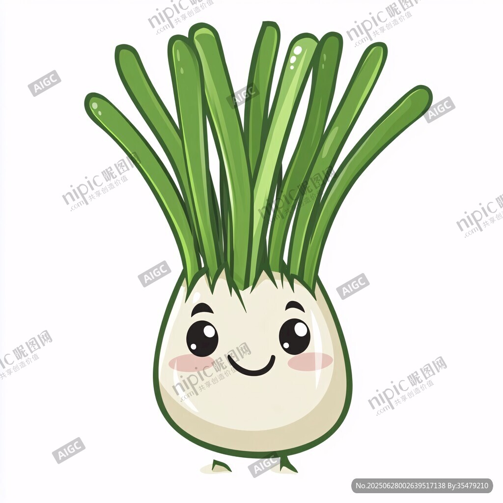 可爱卡通大葱形象插画