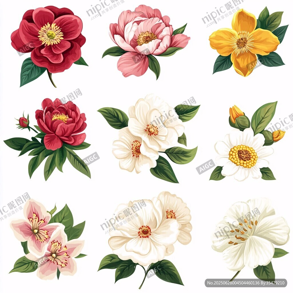 多彩花卉插画集合