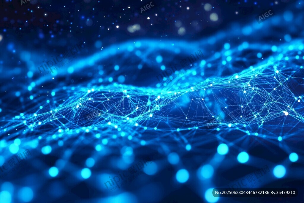 梦幻蓝色科技网络背景图