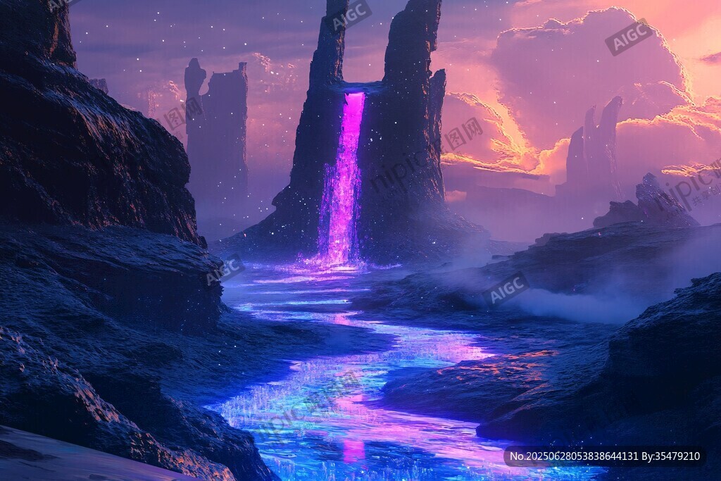 梦幻外星瀑布景观