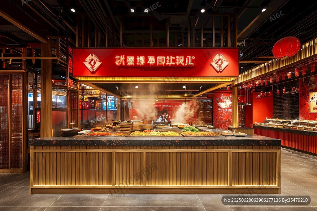 中式自助餐厅内景展示