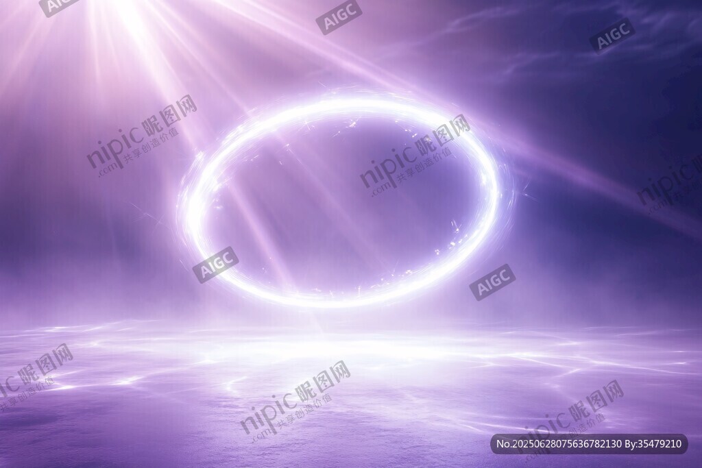 梦幻紫色光环科幻场景