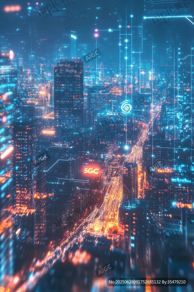 未来都市夜景科幻视觉