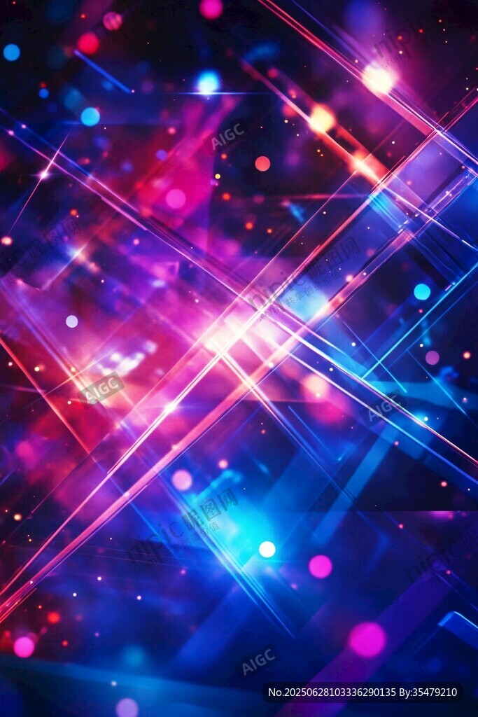 炫彩霓虹光线梦幻背景图