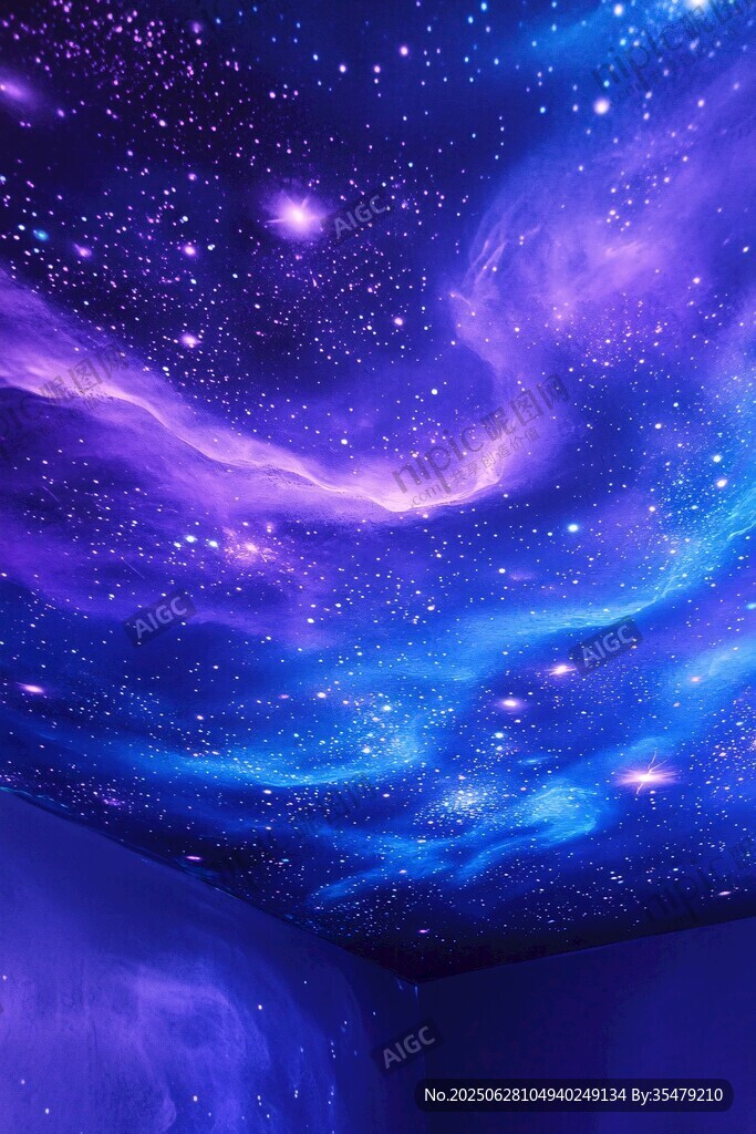 梦幻星空卧室天花板