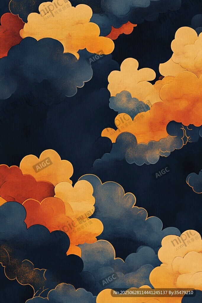 梦幻色彩云朵图案背景