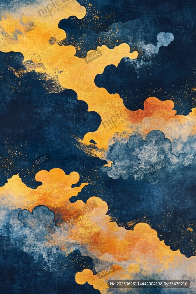 梦幻云景抽象水彩艺术画