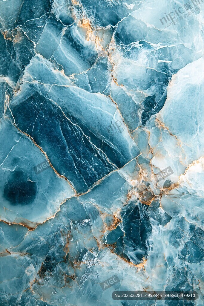 蓝金大理石纹理背景图