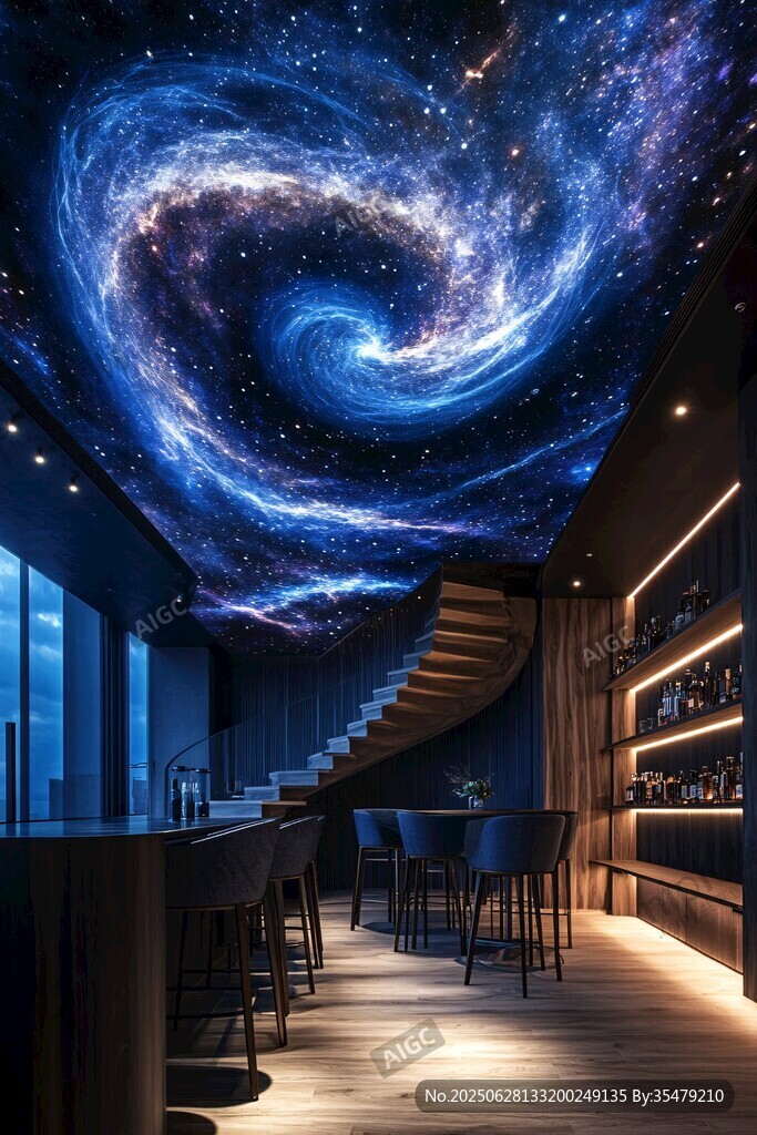 梦幻星空主题室内酒吧