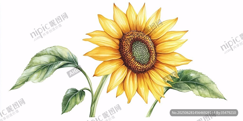 手绘向日葵插画