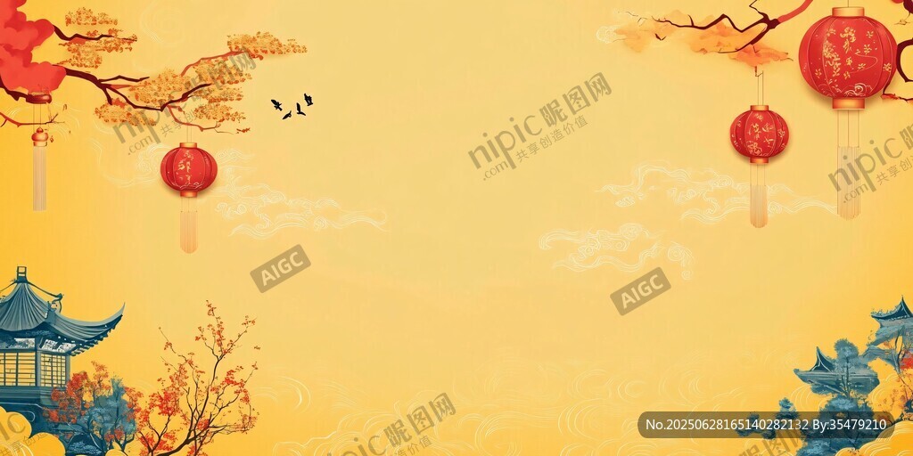 古风中秋美景图