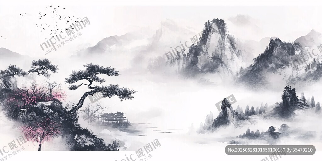 水墨山水意境图