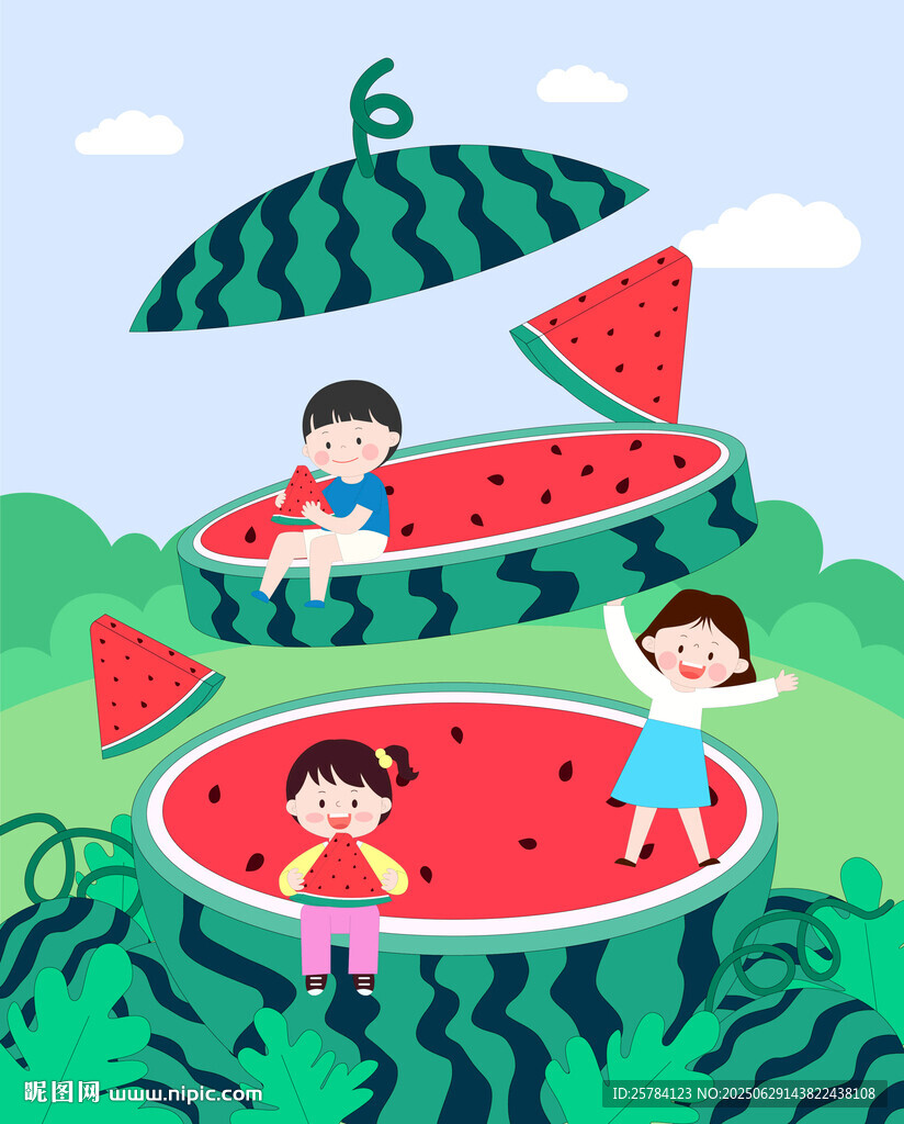 夏季水果西瓜儿童看图识物卡片