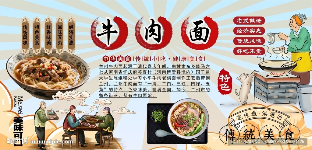 牛肉面背景墙