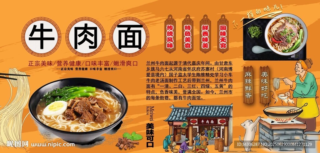 牛肉面背景墙