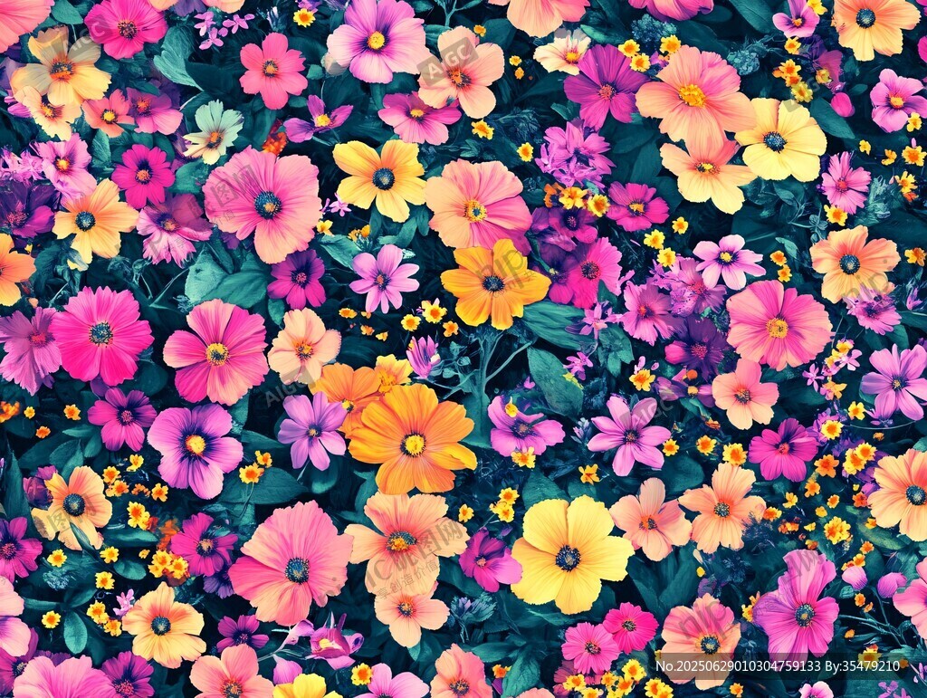 缤纷多彩花卉图案背景