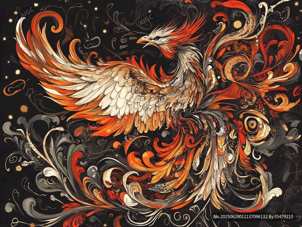 华丽凤凰 神秘幻想艺术图案