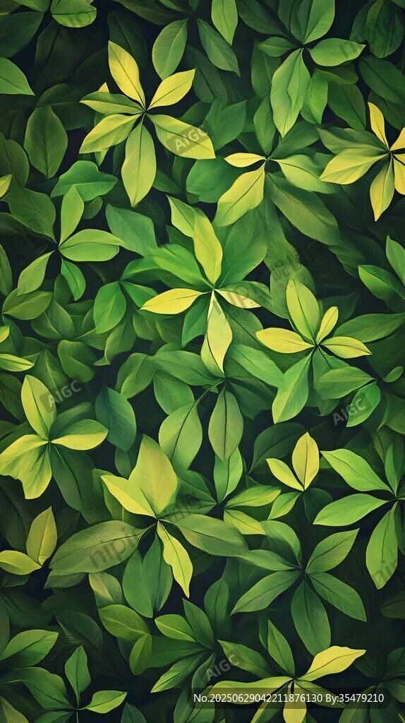 绿叶繁茂的自然背景图